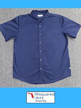 Magellan Outdoors MagShield Button Up Fishing Shirt Blue XL Cotton